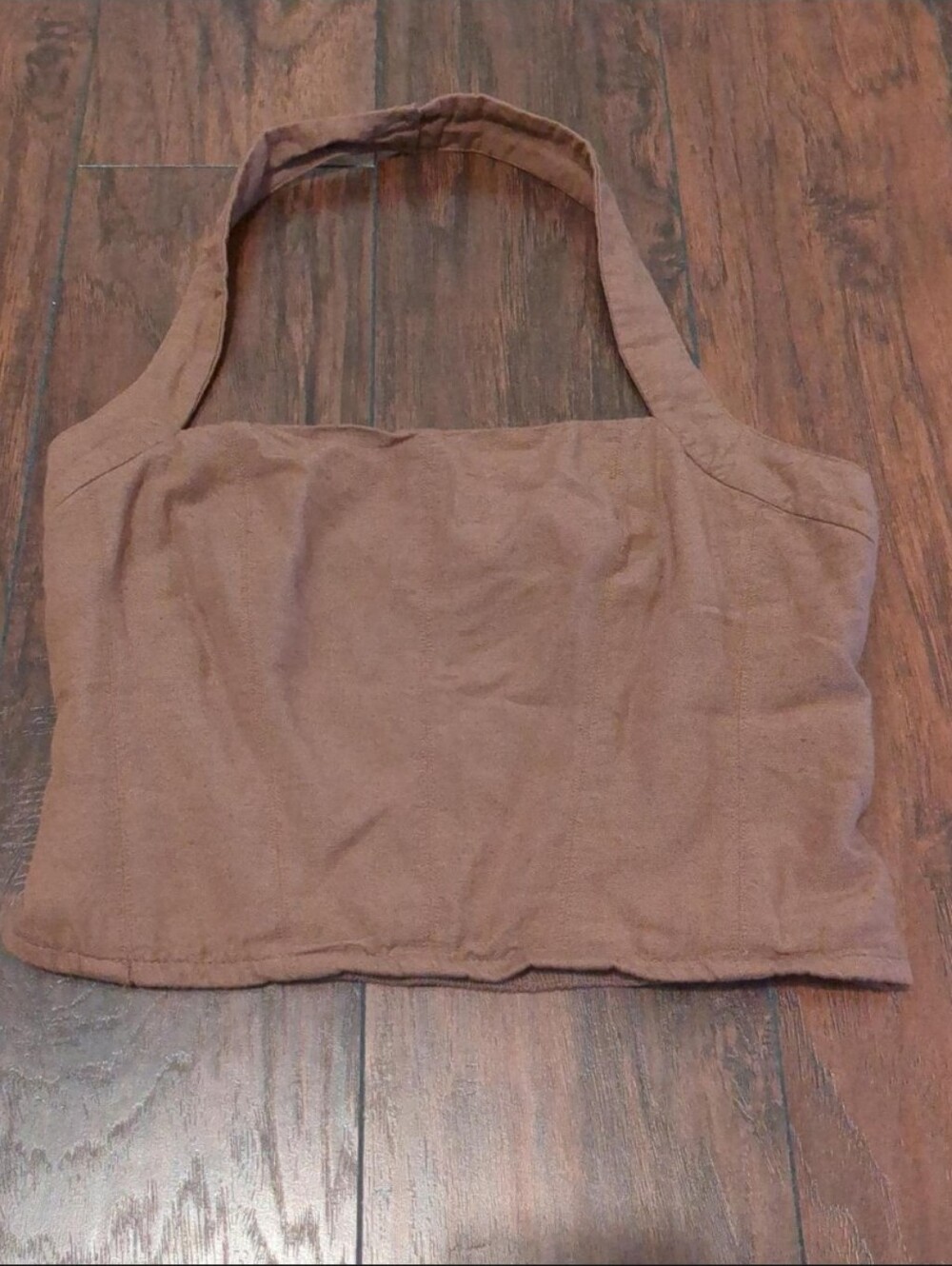Brown halter crop top